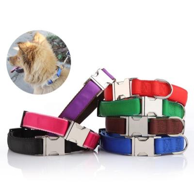 China Decorative Durable DETACHED Embroidery Ribbon Dog Collar with D-Clip and Metal Buckle for Large/Medium Dogs, 4 Sizes for sale