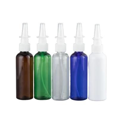 China Packaging 100ml Nasal Spray Nasal Sprayer Pump Bottle Empty Refillable Medical Plastic Bottle Portable Medicine Pump for sale