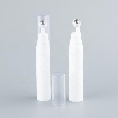 China Factory Direct Selling Stock Best Price Cosmetic 15ml White Pet Plastic Roll On Bottle Perfume Roller Bottles for sale