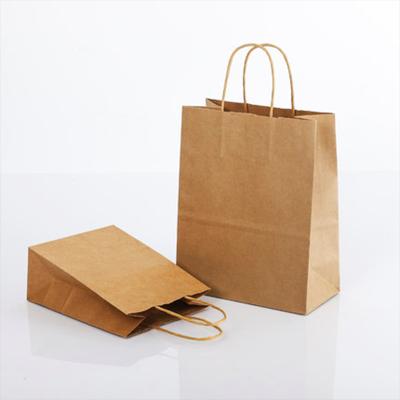 China Recycled Materials Huide Custom Your Own Logo Size Color Cheap Food Take Away Bown Kraft Paper Bag With Handle for sale