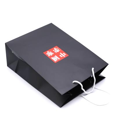 China High End Biodegradable Custom Black Clothing Boutique Shoes Outer Packaging Gift HDPK Shopping Paper Bag for sale