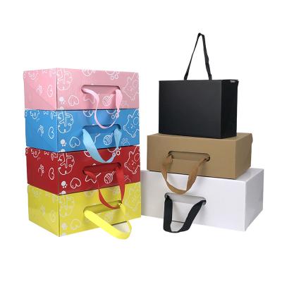 China Recycled Materials 2022 Manufacturers Supply Custom Folding Paper Cartons for Baby Kids Shoe Boxes for sale