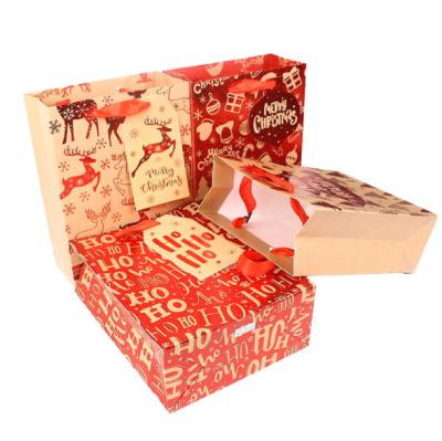 China 2021 Biodegradable HDPK Fast Shipping 210g White Cardboard Christmas Gift Packaging Luxury Creative Paper Bags for sale