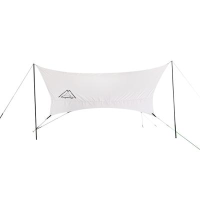 China 210D Portable Warm Ivory Oxford With Silver Coated Outdoor Tent Rainproof Camping Tent Tarp Canopy Anti-UV Tent for sale