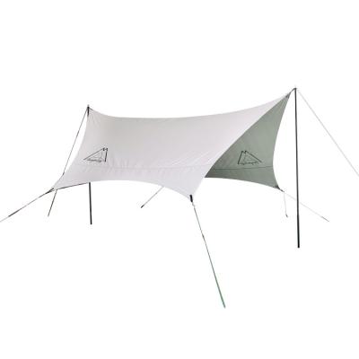 China Extended Type Customized 210D Ivory Oxford With Silver Coated Outdoor Tent Rainproof Camping Tent Tarp Canopy Anti-UV Tent for sale