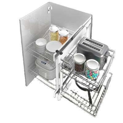 China Intradin sustainable factory producing modern production for kitchen corner organizer extension basket storage pull-out rack for sale