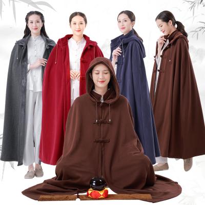 China Plus Size CCY 2023 New Style Muslim Winter Clothing Women's Modest Long Robe Abaya Islamic Warm Poncho Hoodie Shawl Blanket Cloak Coat for sale