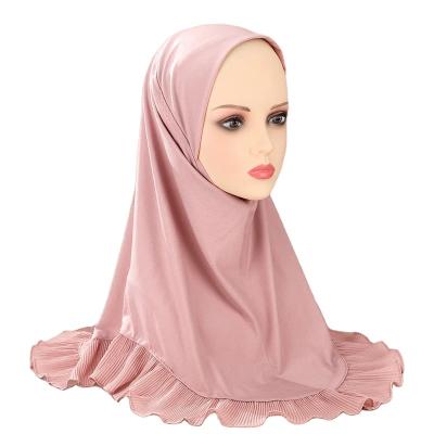 China Custom CCY  Muslim Hijab Scarf Girls Head Wrap Headscarf with Pleats Pull Islamic Women's Instant Amira Hijab  Wholesale for sale