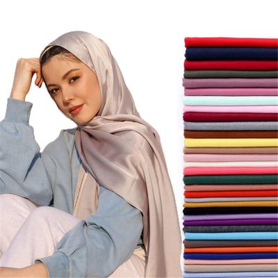 China Custom CCY Amazon Hot Custom 100% Silk Scarf Muslim Women 's Scarves Fashion Satin Hijabs Hair Scarf Long Shawls for  Musulman Islamic for sale