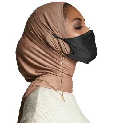 China Custom CCY Muslim Islam Women Hijab With Ear Holes Stretchable Hijabs Instant Plain Jersey  Hijab with Earhole Cotton Modal Scarves for sale