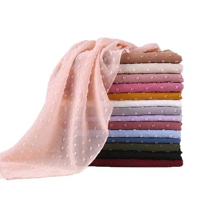 China Chiffon CCY Traditional Muslim Plain Pom Pom Bubble Chiffon Hijab Scarf Malaysia Islamic Ethnic Long Hijabs Other Scarves & Shawls for sale