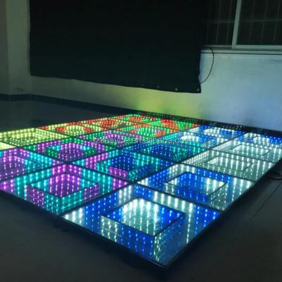 China Club Disco DJ Bar Stage Lighting KTV Back Style Led Floor DJ Disco Nightclub DMX 3D Time Tunnel RGB LED Dance Floor Light for sale