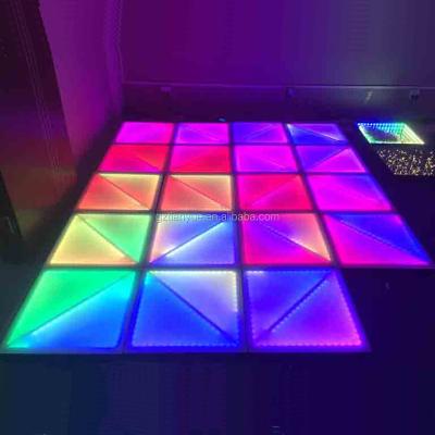 China Whole Hotel Sale Rainbow CROSS Led Dance Floor Led Dance Floor DJ Disco Nightclub DMX 3D Time Tunnel RGB LED Light Dance Floor for sale