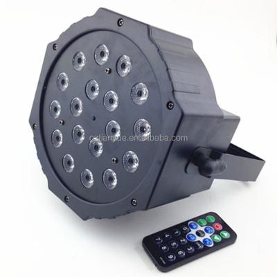 China High Quality Hotel Par 18*3w RGB Led Light Flat Par Stage Light Cob Par For Home Party Lighting for sale