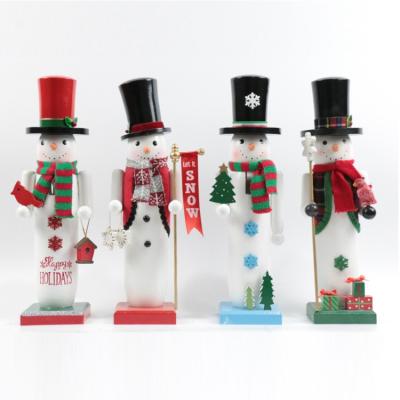 China Best Quality Rustic Selling Christmas Ornaments Gifts Custom Wooden Ice Cream Nutcracker for sale