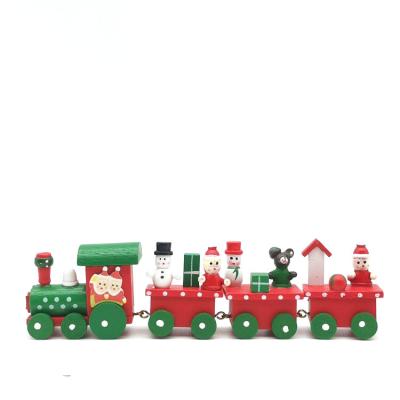 China Toy Children Magnetic Small Wooden Train Price Rustic Colorful Christmas Gift Wooden Train Set for sale