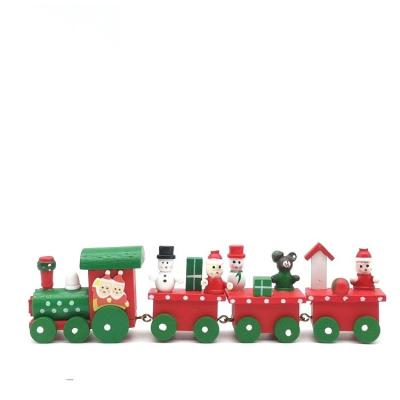 China Rustic Christmas Kids Fast Delivery Wooden Train Toy Set Magnetic Small Trains Toys For Children for sale