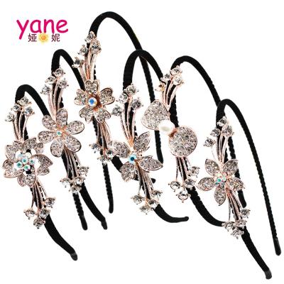 China 2020 Wholesale Custom Women Hairband Headband Decorated Flower Crystal Headband For Women for sale