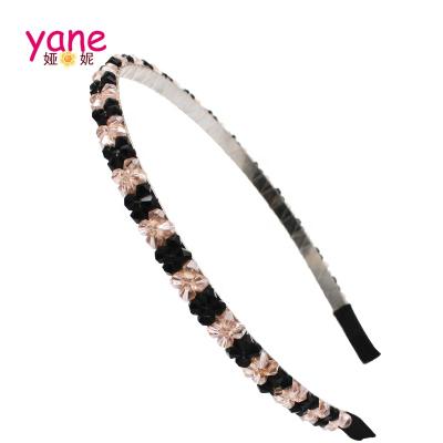 China Wholesale 2020 women's classic headband classic headband decorated thin black and transparent stone headband for women for sale