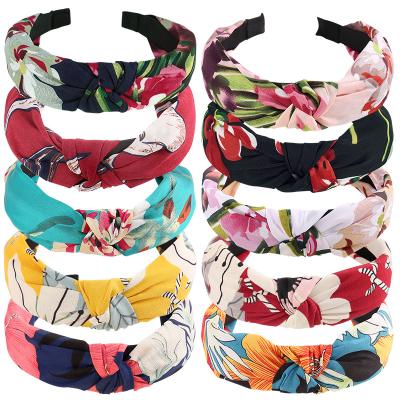 China Decoration Fashion Hairband Tied Headband Hot Selling Custom Printing Designs For Girls And Women for sale