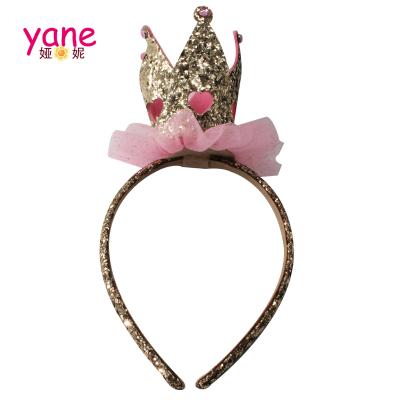 China Fashional Hairband Glitter 2020 Fashion Style Child Crown Elastic Hairband For Girls for sale