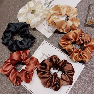 China Daily 6 Colors Hair Scrunchies Stain Hair Band For Wholesale Hair Scrunchie for sale