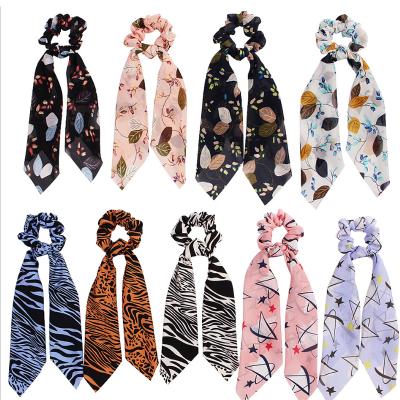 China Fashional Elastic Hair Band Amazon Style Factory Price Factory Price Express Hot Sale Hair Scrunchies With Scarf For Girls for sale