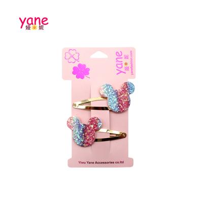 China Fashionable Custom Girls Hair Clip Bear Head Shining Hair Clips Animal Shape Hair Clips for sale