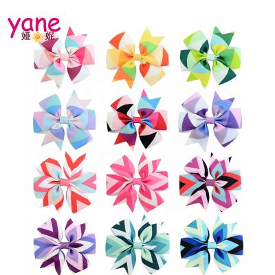 China 2021 Newest Fashionable.Popular.Ladies Hair Accessories About Hair Clips With Colorful Printing Polyester Hair Bow For Kids for sale