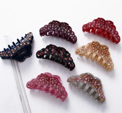 China Colorful baroque hairpin diamond claw hair claw female full 9.5 cm women's hair claw large for sale