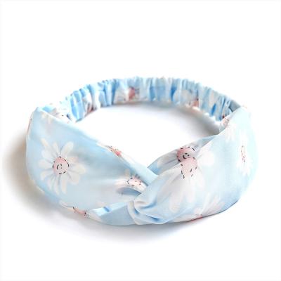 China High Quality Decoration Fashion Knotted Cross Head Wrap Girls Headband Summer Cloth Print Custom Headbands for sale