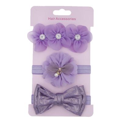 China Fashiion Hair Accessories Sets Baby Wrap Headband Set Cute Soft Chiffon Hair Hands Children Headbands for sale