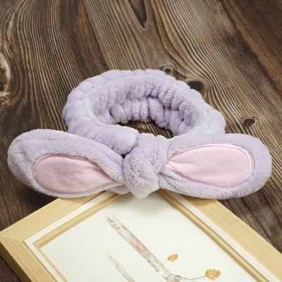 China Custom Women Headbands Spa Women Headwrap Embroidery Rabbit Ears Wrap Headband for sale