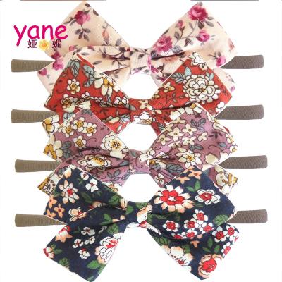 China Soft Baby Headband Newborn Baby Headwrap Decorate Canvas Bow With Nylon Soft Baby Headbands for sale