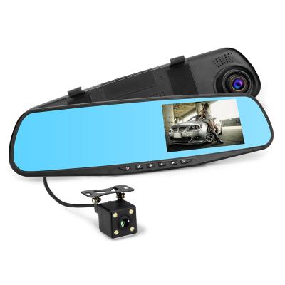 China Loop Recording 1080P Dash Cam Rear View Mirror Car DVR Dual Camera 4.3 TFT Screen DC12V for sale