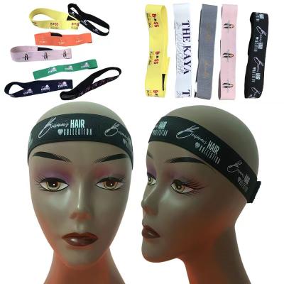 China Fashion Factory Custom Logo Print Band Melting Elastic Tape For Wigs for sale