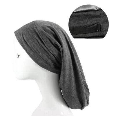 China JOINT Satin Cowl Hair Hats Adjust Head Sleep Night Hat Cover Cap for sale