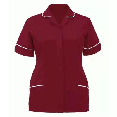 China Eco-friendly Ladies Polyester Nursing Spandex Breathable Scrub Uniform Tops for sale