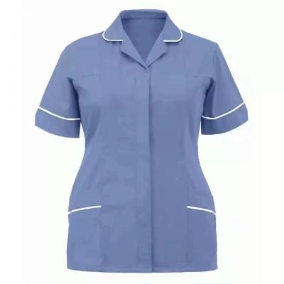 China Eco - Friendly Spandex Polyester Solid Nursing Surgery Uniform Workwear Scrub Tops for sale