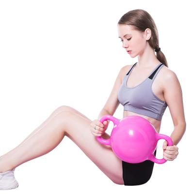 China Anti Pressure Training Yoga Fitness Women PVC Water Injection Portable Kettle Bell Durable Double Handle for sale