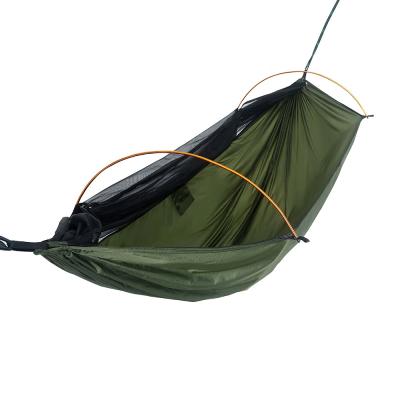 China Ripstop Adult 210t Nylon Parachute Printed Camping Hammock With Mosquito Net Hammock Ultralight Tent With Insect Net for sale