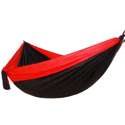 China Premium Quality Durable Ultralight Camping Parachute Nylon Double Hammock (Red Black) for sale