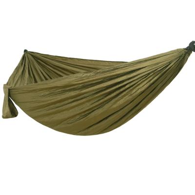 China Durable 210T Green Parachute Factory Direct Army Fabric 2 Person Portable Nylon Camping Hammock (Army Green) for sale