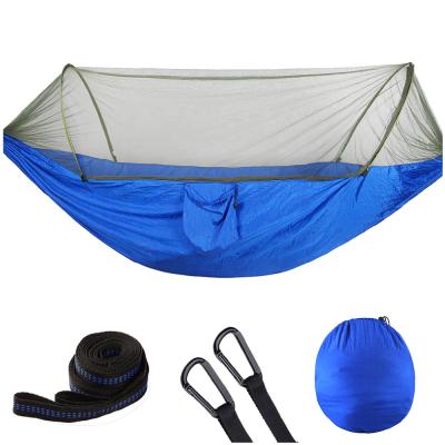 China Modern Outdoor Lightweight Fabric Backpacking Camping Hammock with Mosquito Net (Blue) for sale