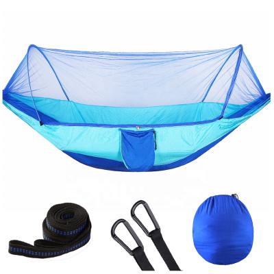 China 2021 Modern Quick-Opening Travel Hammock Tent Portable Outdoor Camping Hammock Tent with Mosquito Net (Sky Blue) for sale