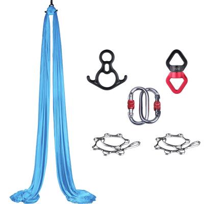 China Professional Yoga Exercise SENTU Trapeze Professional Elastic Flying Swing Silk Fabric Yoga Hammock Set Aerial Sling Stand for sale