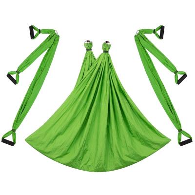 China Multifunctional Yoga Swing with 6 Handle Pilates Nylon Fabric Anti-Gravity Flying Yoga Aerial Hammock (Apple Green) for sale