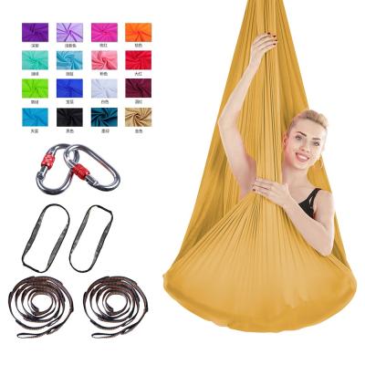 China Best Anti Gravity Gradient Color Flying Yoga Low Bed Comfortable Stretch Hammock Aerial Swing (Gold) for sale