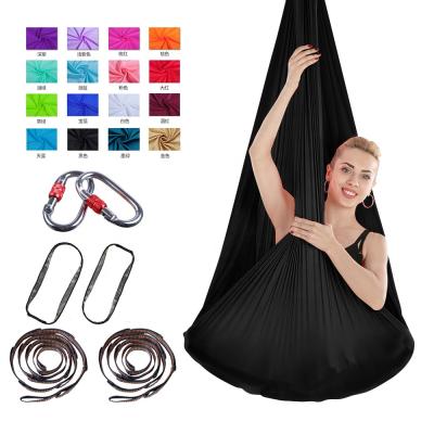 China Wholesale 4*2.8M Universal Yoga Hammock for Sale Aerial Yoga Swing Yoga Hammock (Black) for sale