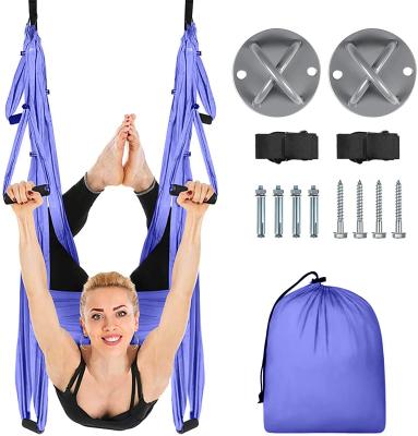 China Custom Logo Aerial Yoga Swing Breathable, High Quality Anti-Gravity Yoga Hammock Silk Swing for sale